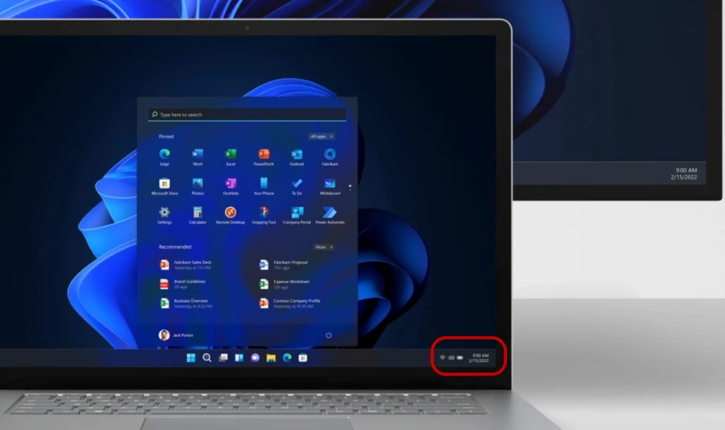 Clock On Second Screen In Windows 11