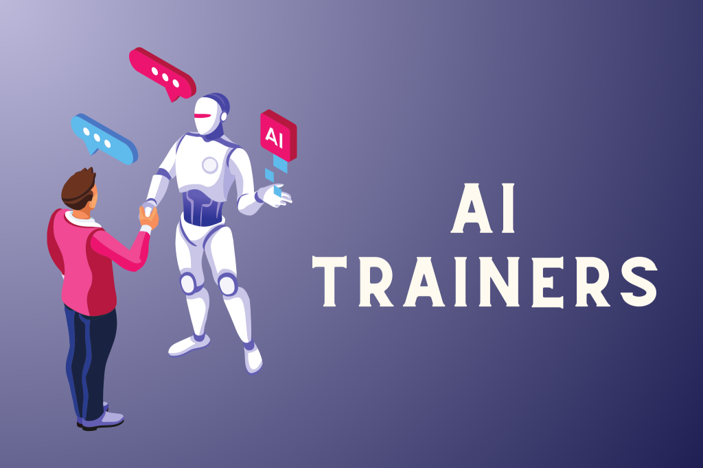 Image of an AI getting trained by human