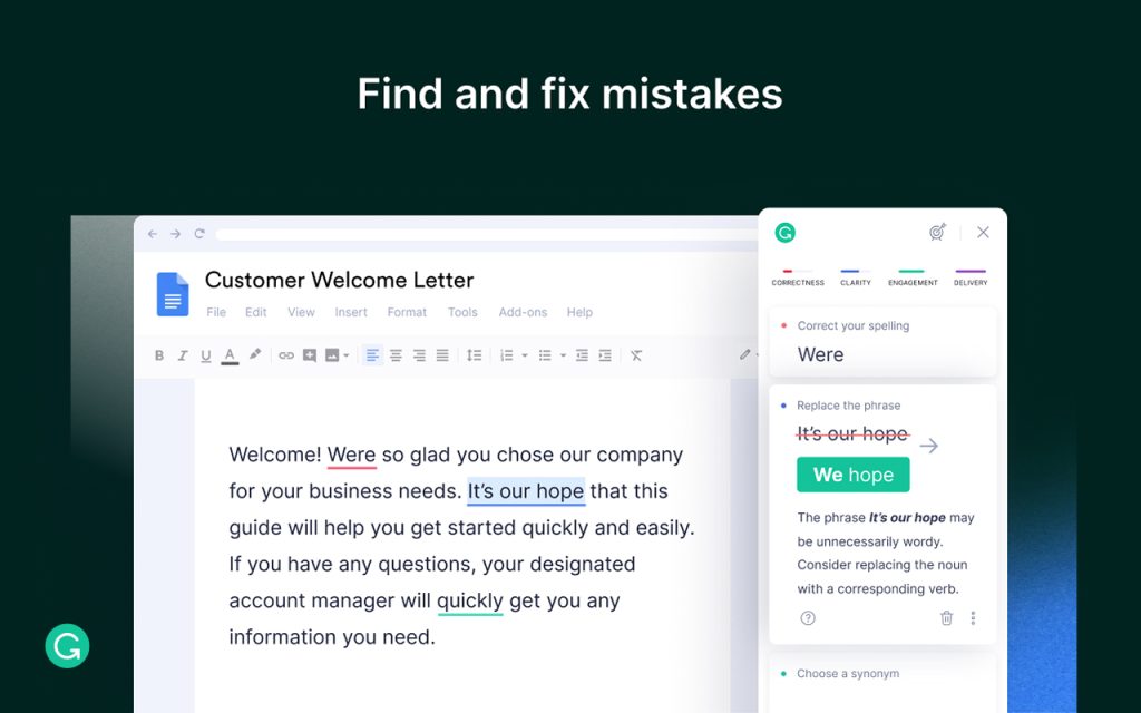 Image of grammarly-a tool for browsing writing styles